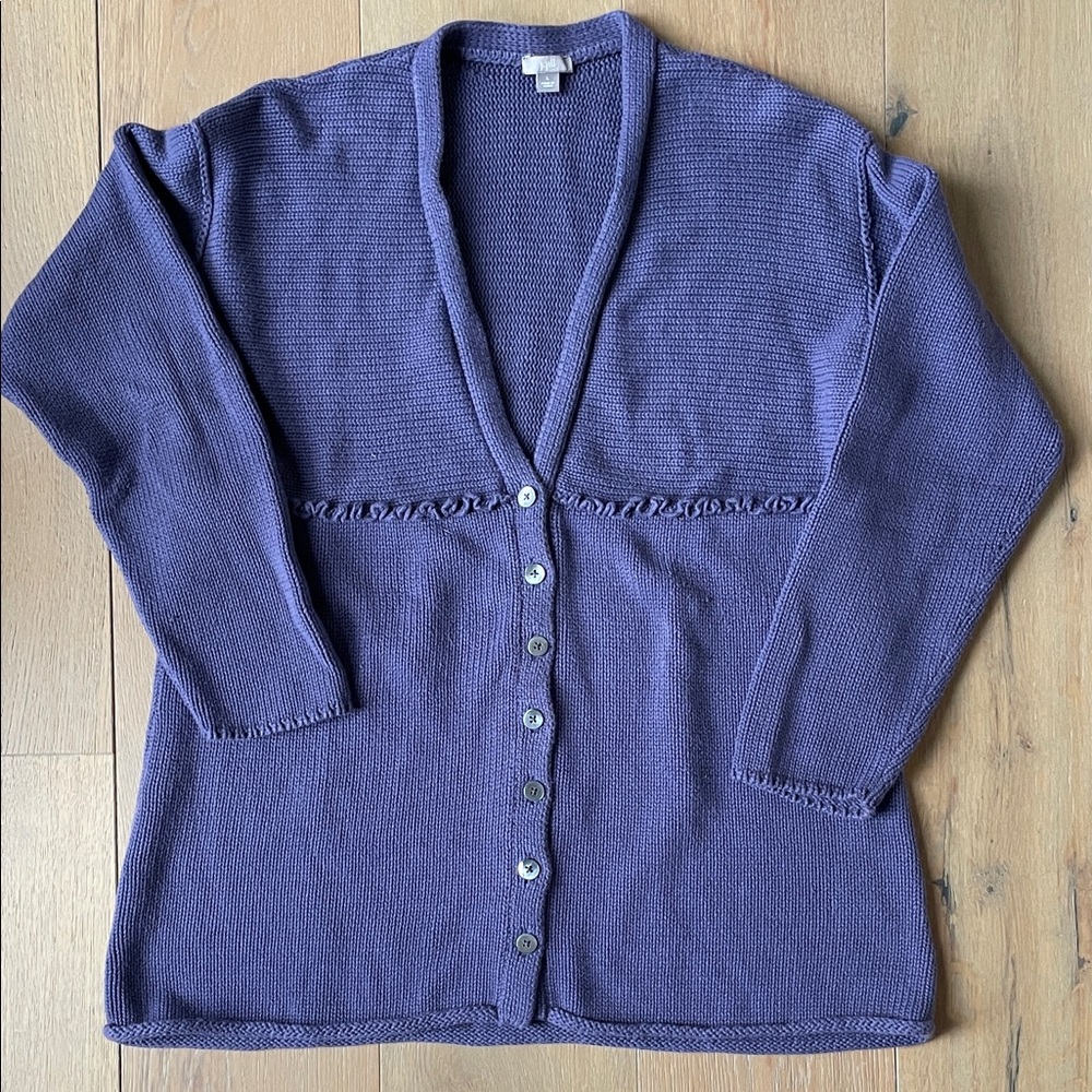 J.Jill cotton button-up cardigan sweater, size Large